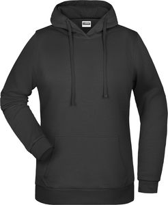 Womens sweatshirt with hoodie James Nicholson, black, XL