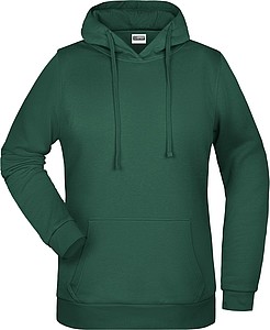 Womens sweatshirt with hoodie James Nicholson, dark green, S