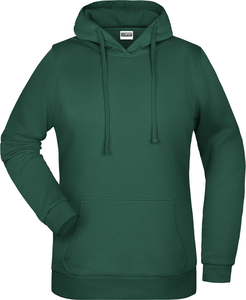 Womens sweatshirt with hoodie James Nicholson, dark green, S