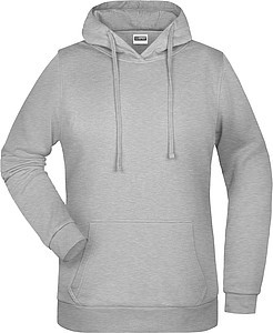 Womens sweatshirt with hoodie James Nicholson, dark grey melange, S