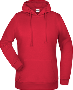 Womens sweatshirt with hoodie James Nicholson, red, S