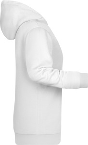 Womens sweatshirt with hoodie James Nicholson, white, S