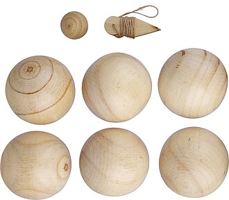 Wooden ball game set, brown