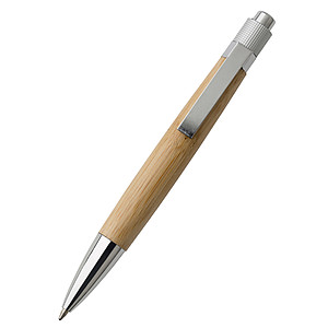 Wooden ballpen with metal clip.Brown