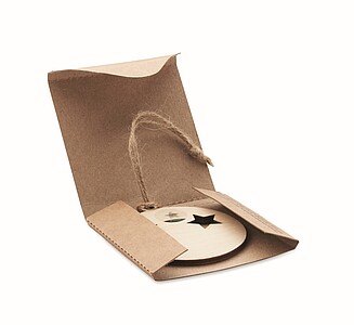 Wooden bauble shaped decoration