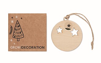Wooden bauble shaped decoration