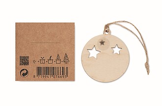 Wooden bauble shaped decoration