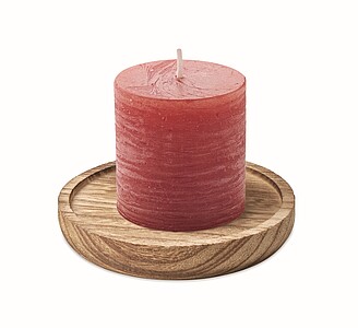 Wooden decorative plate with 88gr vanilla fragranced candle