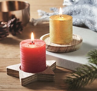 Wooden decorative plate with 88gr vanilla fragranced candle