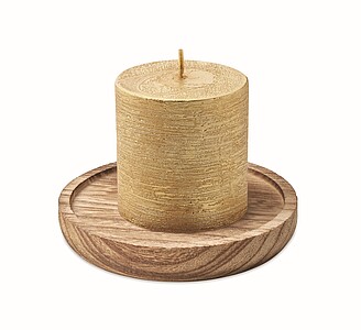 Wooden decorative plate with 88gr vanilla fragranced candle