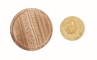 Wooden decorative plate with 88gr vanilla fragranced candle