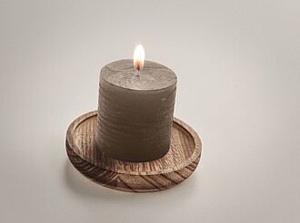 Wooden decorative plate with 88gr vanilla fragranced candle