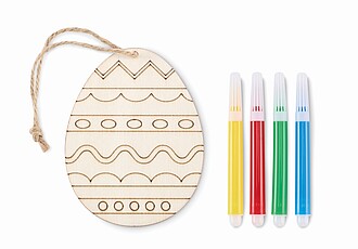 Wooden egg painting set, wood