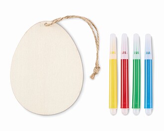 Wooden egg painting set, wood