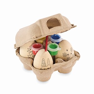 Wooden eggs painting set, wood