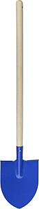 Wooden garden shovel, cobalt blue