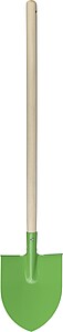 Wooden garden shovel, light green