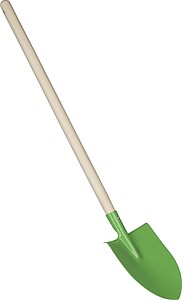Wooden garden shovel, light green