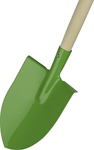 Wooden garden shovel, light green