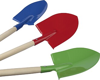 Wooden garden shovel, light green