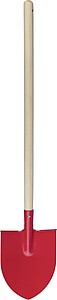 Wooden garden shovel, red