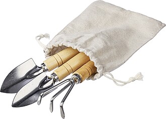 Wooden garden tool set Jeanette, khaki