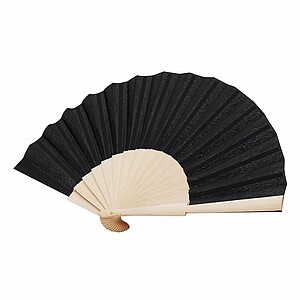 Wooden hand fan with RPET"ECO COOL"black