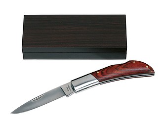 Wooden jackknife "Survivor",colour brown, silver