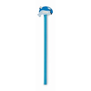 Wooden pencil in animal shape, turquoise