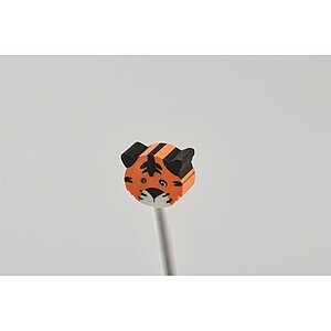 Wooden pencil in animal shape, white