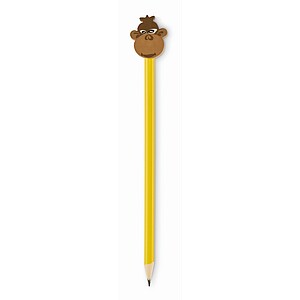Wooden pencil in animal shape, yellow