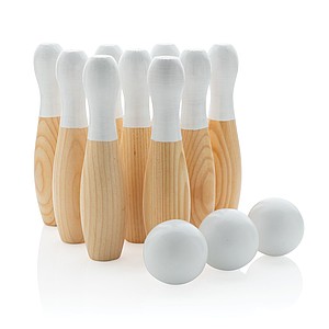 Wooden skittles set