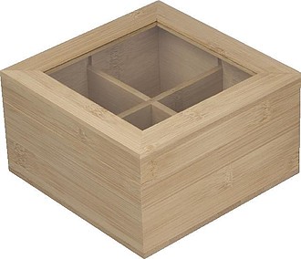 wooden tea box with glass lid