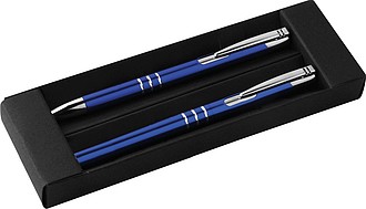 Writing set with ball pen and rollerball pen