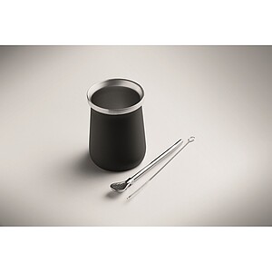 Yerba mate tea cup, black