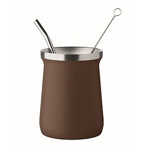 Yerba mate tea cup, brown