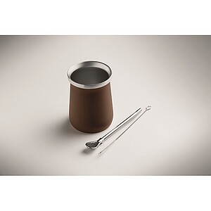 Yerba mate tea cup, brown