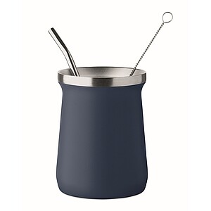 Yerba mate tea cup, french navy