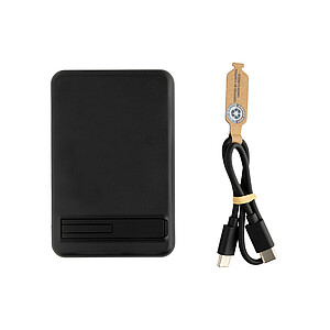 Zen RCS rplastic 5000 mah 5W magnetic bamboo powerbank, black