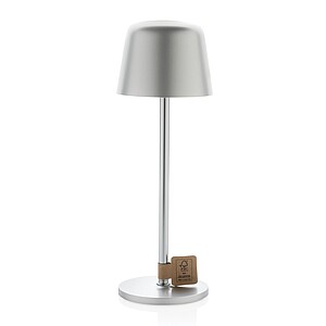 Zenic RCS recycled plastic USB re-chargable table lamp, silver