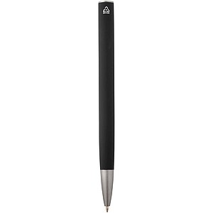 Ziguur recycled aluminium ballpoint pen (blue ink), solid black
