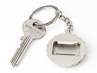 Zinc alloy keychain Finn, brown