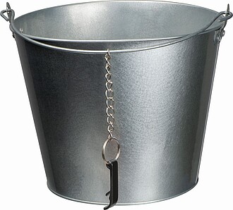 Zinc bucket with bottle opener