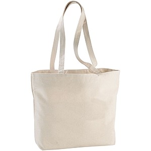 Zippered cotton tote bag 15 l, 320 g/m2 , natural
