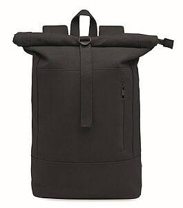 Zippered rolltop 15 inch laptop backpack