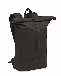 Zippered rolltop 15 inch laptop backpack