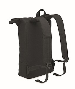 Zippered rolltop 15 inch laptop backpack