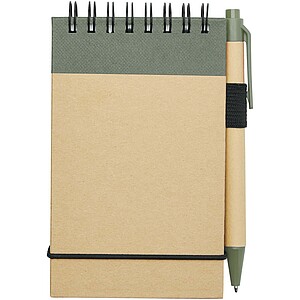 Zuse A7 recycled jotter notepad with pen, heather green