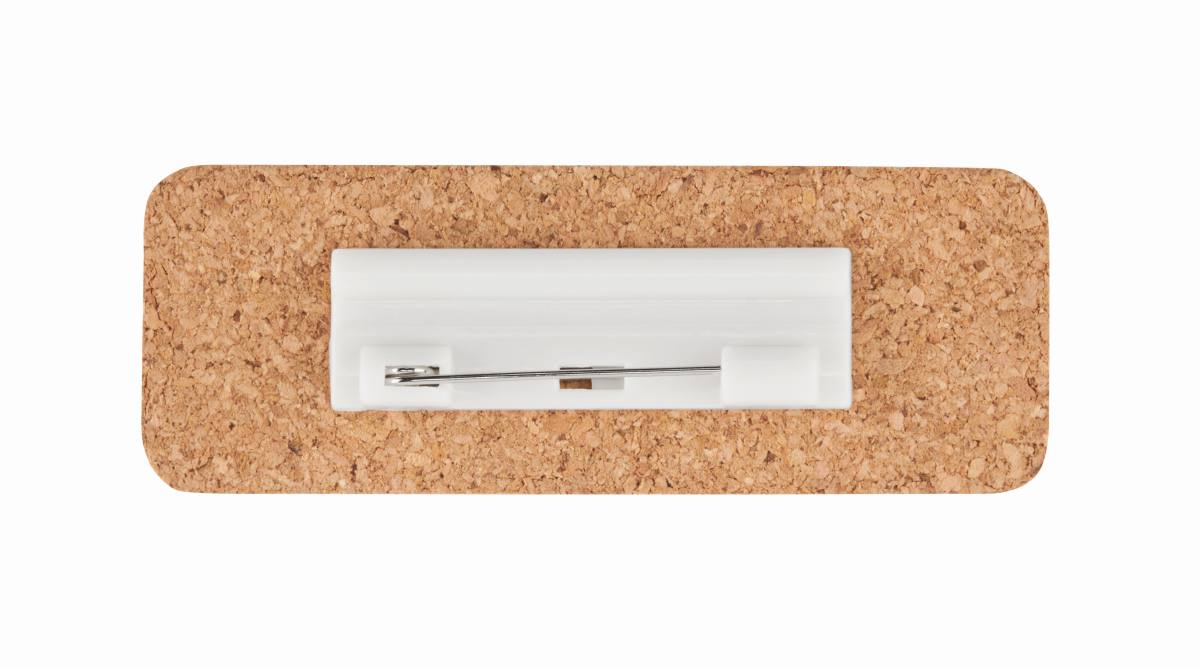 Name tag holder in cork